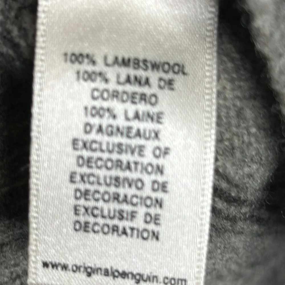 Penguin lamb wool gray striped sweater size large office career